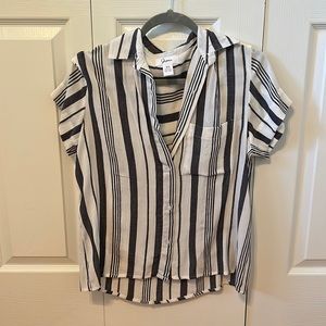 Blue and white striped shirt